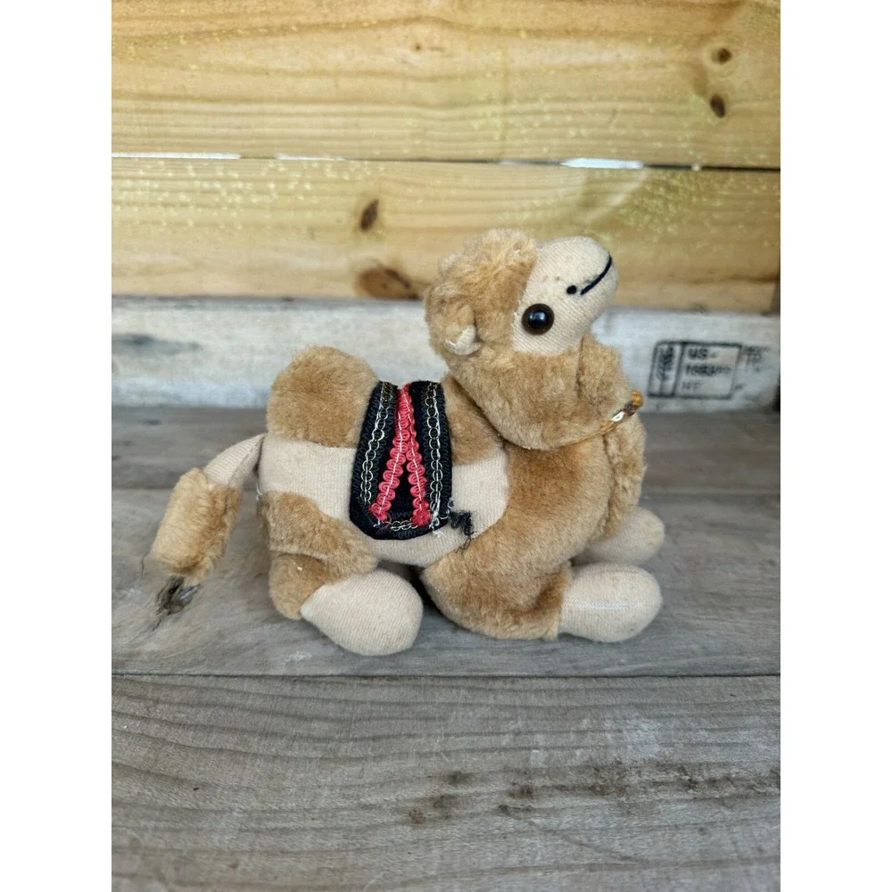 Vintage Plush Bactrian Camel (2‎ Hump) Cute Smiling Stuffed Animal Toy
